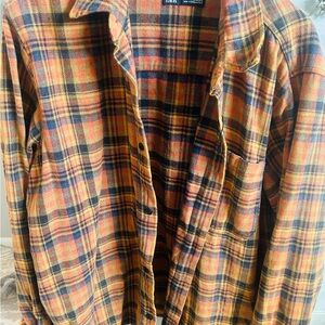 Zara Multicolor Plaid Casual Button Down Shirt